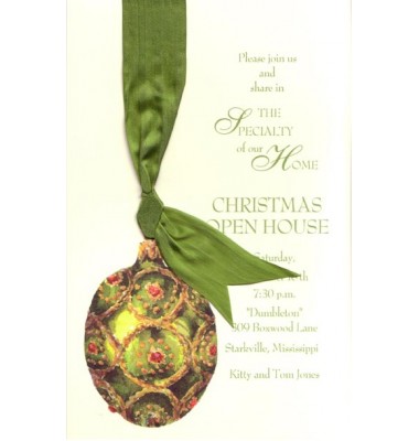 Christmas Invitations, Moss Ornament, Odd Balls Invitations
